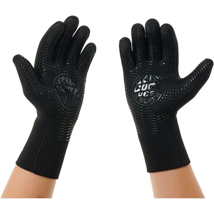 2024 Rip Curl Kids Dawn Patrol 2mm Gloves 000BSA - Black